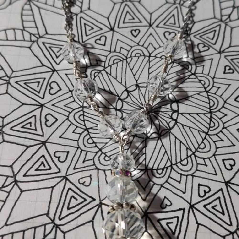 Triple Drop Crystals Y Necklace
